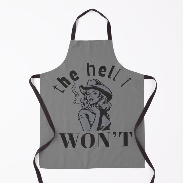 Item preview, "The Hell I Won't" Stubborn Sassy Cowgirl Smoking a Cigarette in Black / Grey designed and sold by ✨nightvrld.