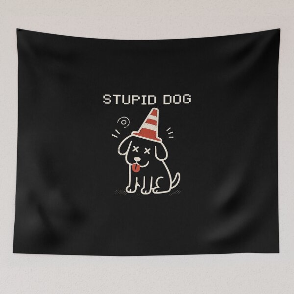 Item preview, Funny Pixel Black Stupid Dog designed and sold by alanconne.