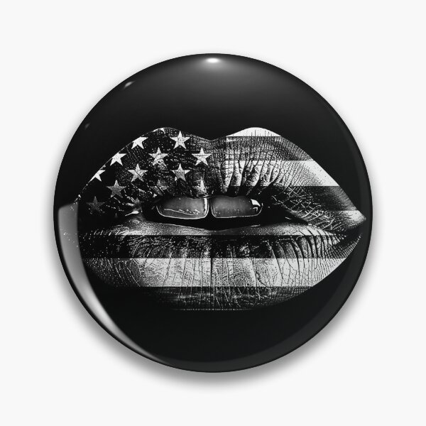 Item preview, American Flag Lips – Patriotic Black and White USA Design designed and sold by inkoutninja.