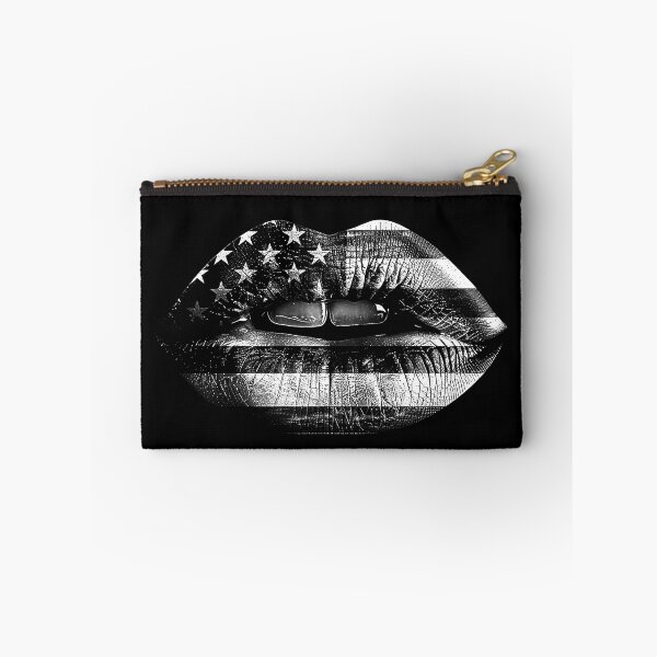 Item preview, American Flag Lips – Patriotic Black and White USA Design designed and sold by inkoutninja.