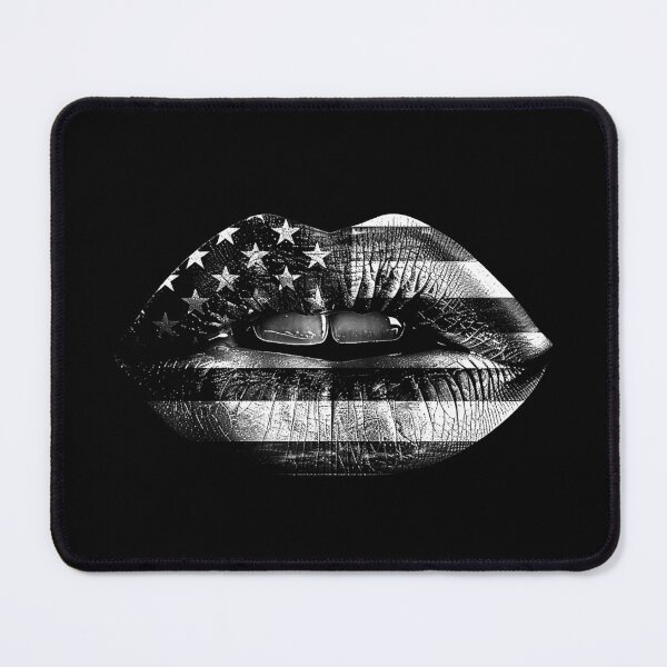 Item preview, American Flag Lips – Patriotic Black and White USA Design designed and sold by inkoutninja.