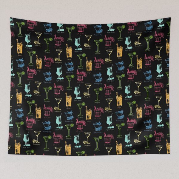 Item preview, Cocktails of all Shapes & Sizes (on Black) designed and sold by PawsitiveMum3.