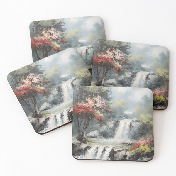 Item preview, Cascading Waterfall in Autumn Forest designed and sold by zabuzabumarta.