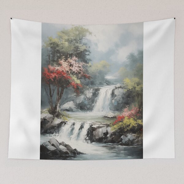 Item preview, Cascading Waterfall in Autumn Forest designed and sold by zabuzabumarta.