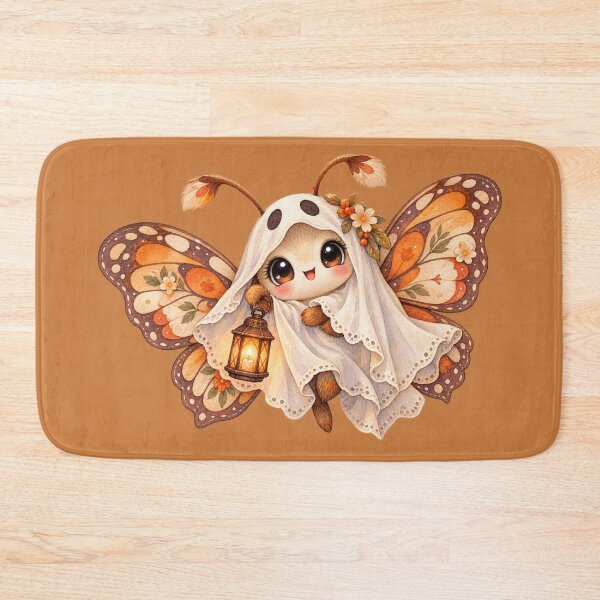 Item preview, Cottagecore Ghost Butterfly Watercolor Art – Whimsical Halloween Botanical Print designed and sold by MagicMakerPh.
