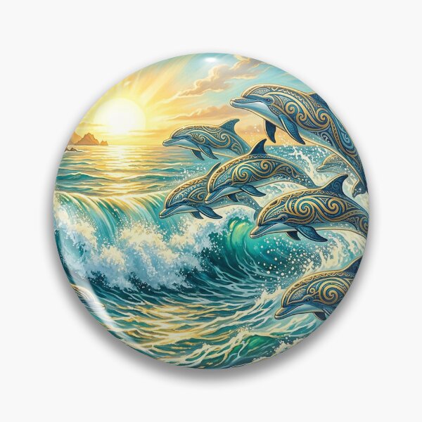 Item preview, Golden Frenzy — Dance of the Dolphins in the Sun designed and sold by Hawaii26.
