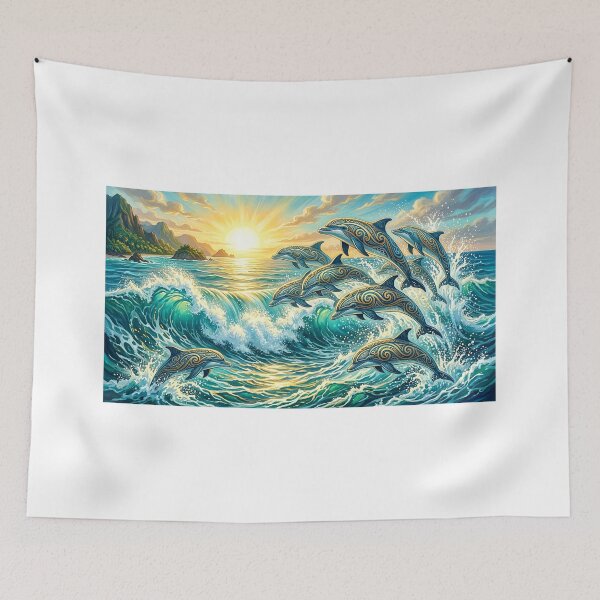Item preview, Golden Frenzy — Dance of the Dolphins in the Sun designed and sold by Hawaii26.