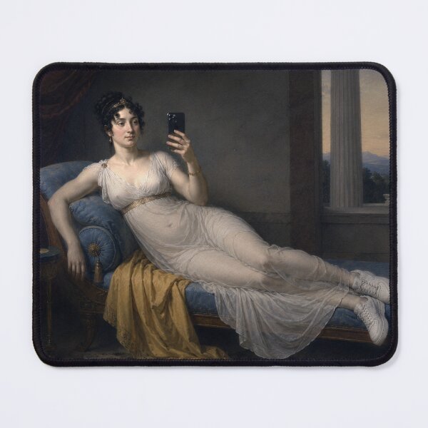 Item preview, Classical Selfie – Regency Lady with Smartphone designed and sold by Pop Pantheon & Trim Team.