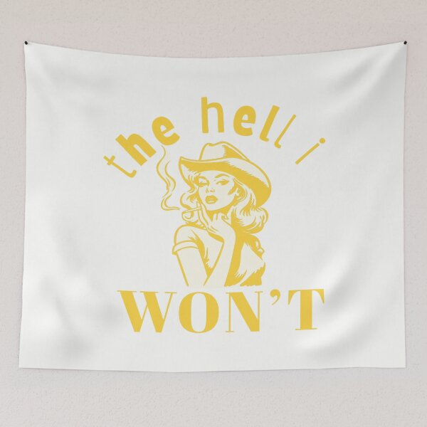 Item preview, “The Hell I Won’t” Sassy Cowgirl T-shirt in Gold designed and sold by ✨nightvrld.