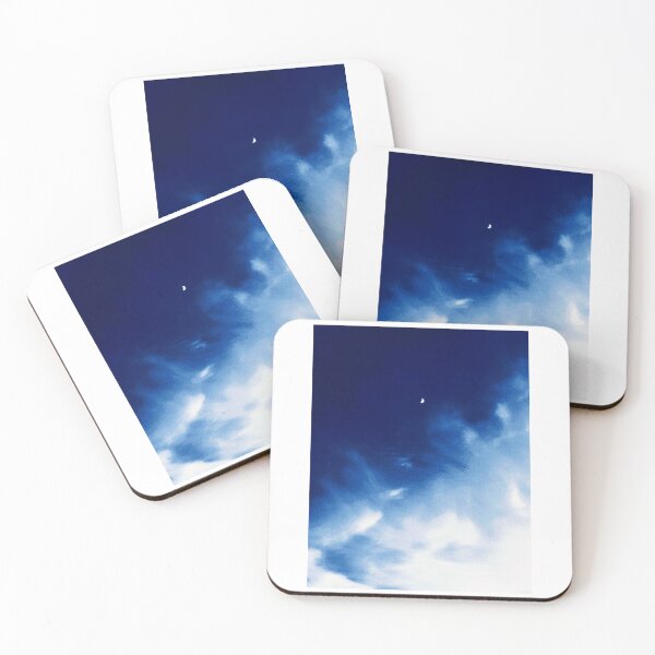 Item preview, Dreamy Midnight Blue Sky with Clouds and Crescent Moon designed and sold by studio-koichiro.