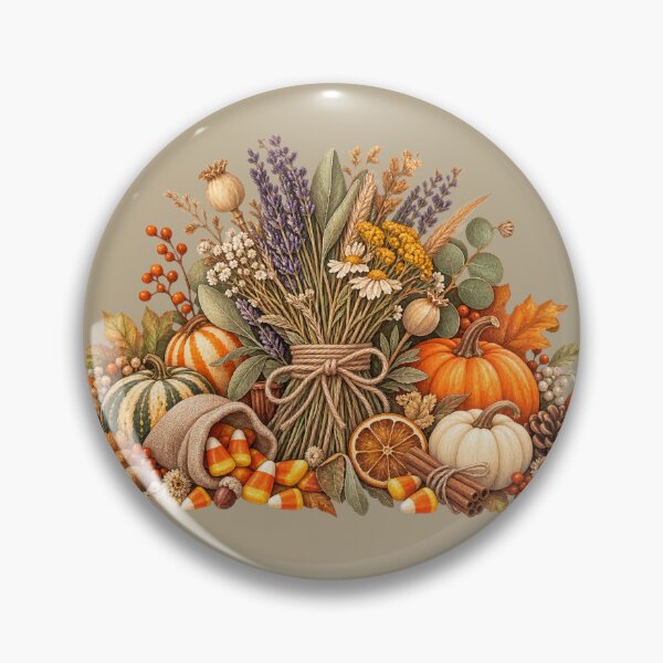 Item preview, Cottagecore Dried Herbs & Candy Corn Watercolor Art – Cozy Autumn Print designed and sold by MagicMakerPh.