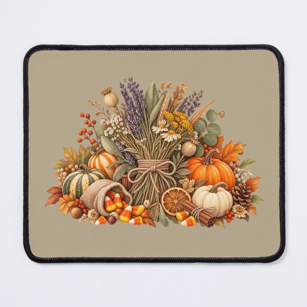 Item preview, Cottagecore Dried Herbs & Candy Corn Watercolor Art – Cozy Autumn Print designed and sold by MagicMakerPh.