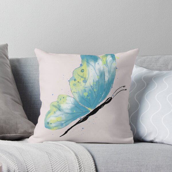 Item preview, Blue and Yellow Watercolor Butterfly Illustration Art designed and sold by LafinaArt.
