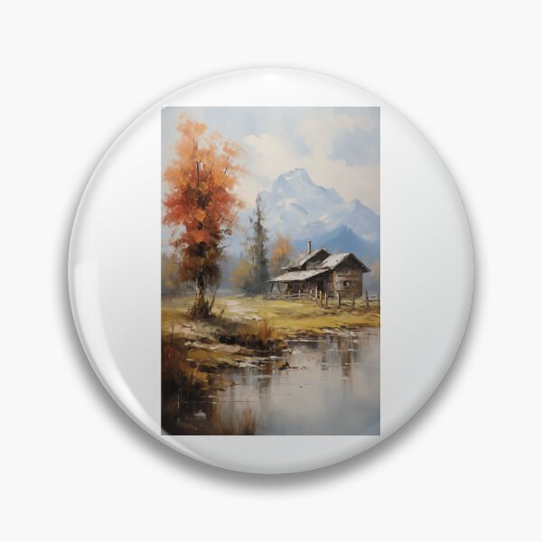 Item preview, Rustic Cabin Below Snow-Capped Mountain Peak designed and sold by zabuzabumarta.