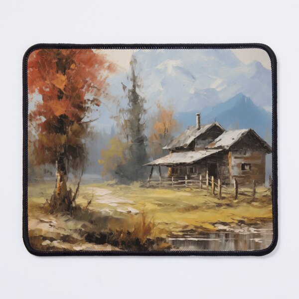 Item preview, Rustic Cabin Below Snow-Capped Mountain Peak designed and sold by zabuzabumarta.