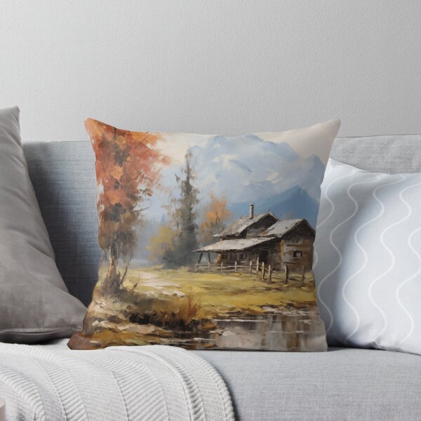 Item preview, Rustic Cabin Below Snow-Capped Mountain Peak designed and sold by zabuzabumarta.