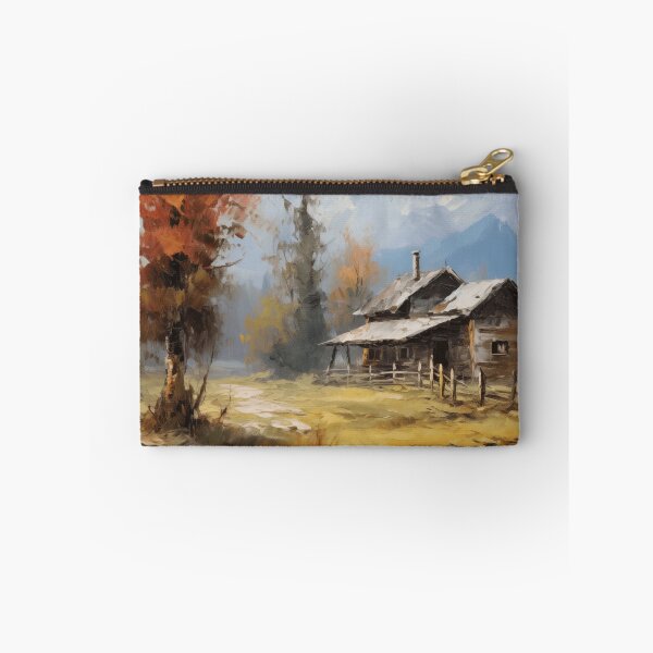 Item preview, Rustic Cabin Below Snow-Capped Mountain Peak designed and sold by zabuzabumarta.