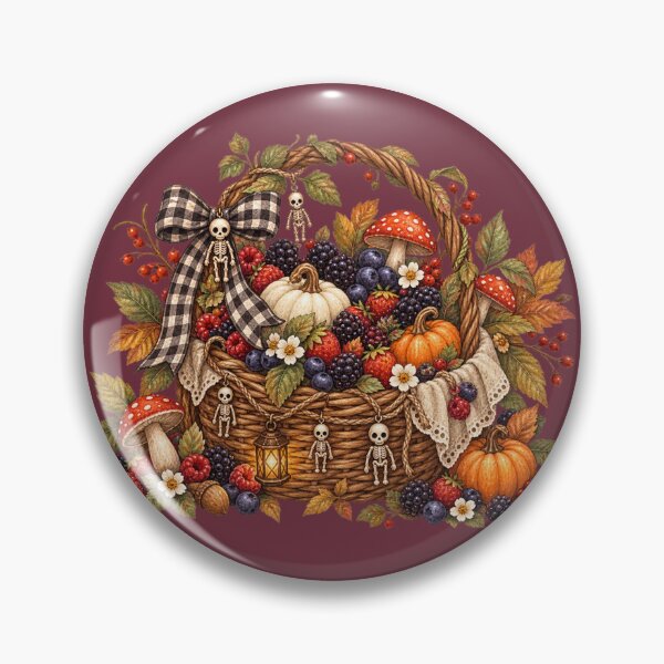 Item preview, Cottagecore Skeleton Berries Watercolor Art – Whimsical Halloween Botanical Print designed and sold by MagicMakerPh.