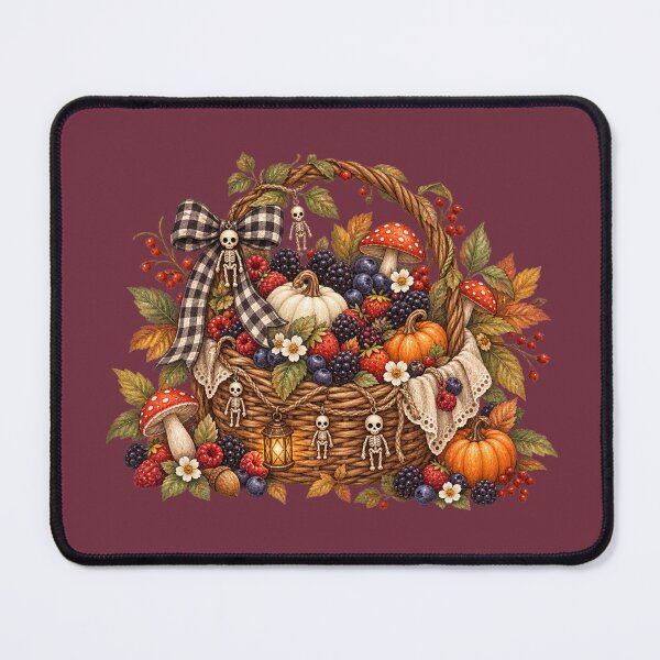 Item preview, Cottagecore Skeleton Berries Watercolor Art – Whimsical Halloween Botanical Print designed and sold by MagicMakerPh.