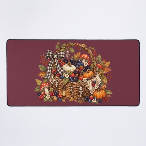 Item preview, Cottagecore Skeleton Berries Watercolor Art – Whimsical Halloween Botanical Print designed and sold by MagicMakerPh.