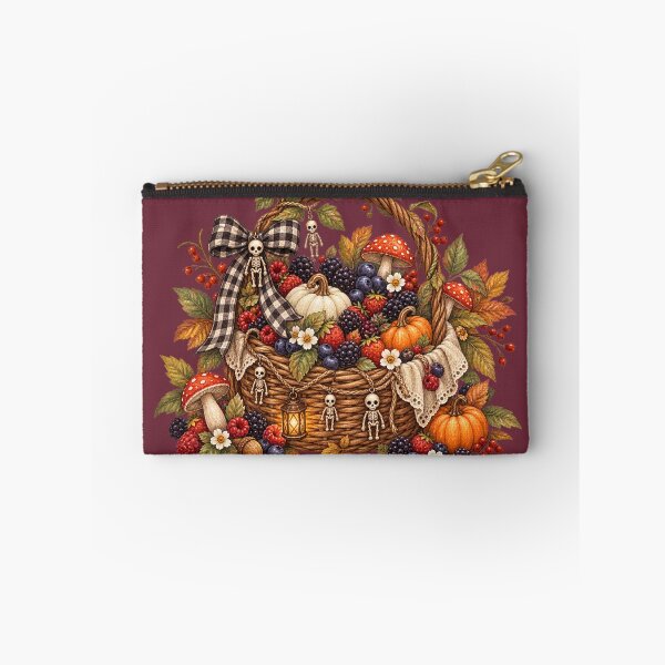 Item preview, Cottagecore Skeleton Berries Watercolor Art – Whimsical Halloween Botanical Print designed and sold by MagicMakerPh.