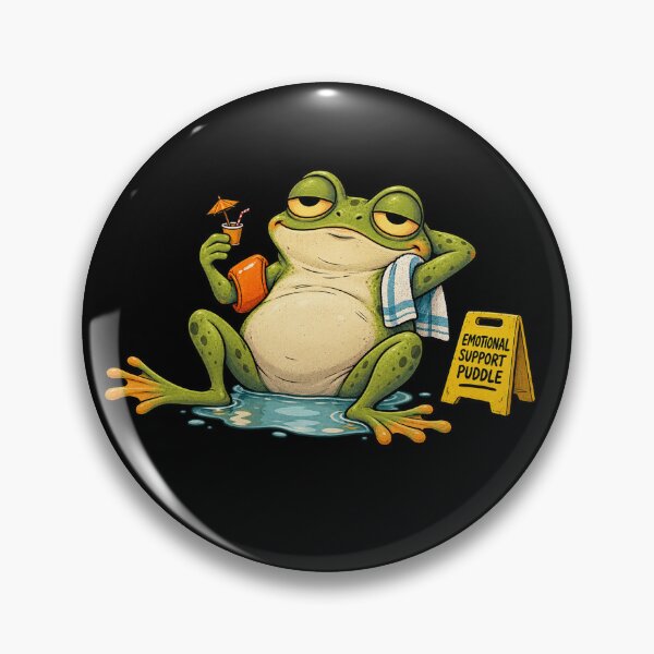 Item preview, Emotional Support Puddle – Tired Frog Wellness Retreat designed and sold by Concrete Coffee Studio.