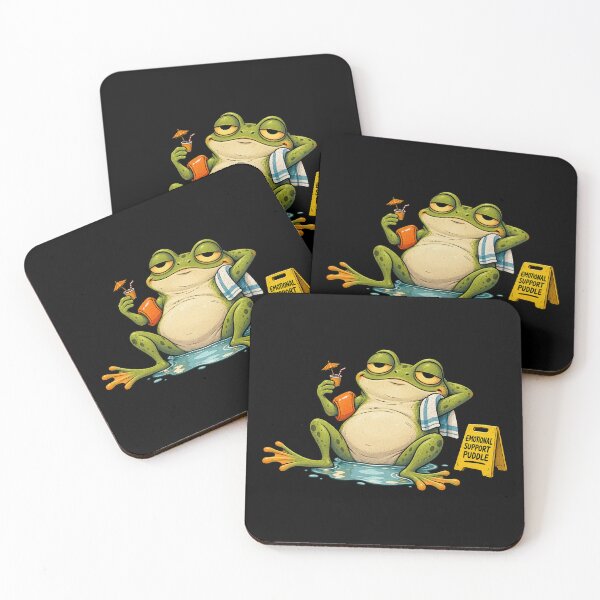 Item preview, Emotional Support Puddle – Tired Frog Wellness Retreat designed and sold by Concrete Coffee Studio.
