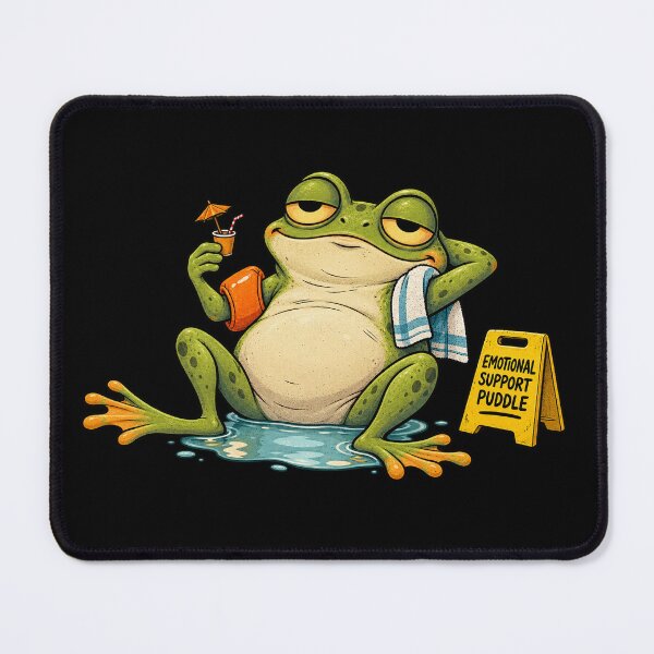 Item preview, Emotional Support Puddle – Tired Frog Wellness Retreat designed and sold by Concrete Coffee Studio.