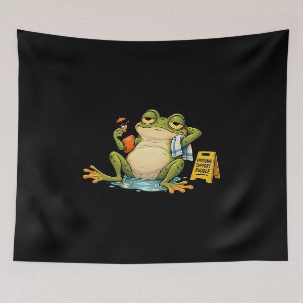 Item preview, Emotional Support Puddle – Tired Frog Wellness Retreat designed and sold by Concrete Coffee Studio.