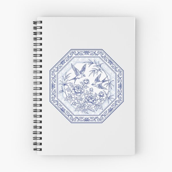 Item preview, Blue Willow Porcelain - Traditional Asian Art Cottagecore Swallows designed and sold by SplashTastic.