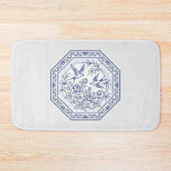 Item preview, Blue Willow Porcelain - Traditional Asian Art Cottagecore Swallows designed and sold by SplashTastic.