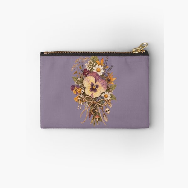 Item preview, Cottagecore Pressed Wildflower Skeleton Art – Whimsical Halloween Botanical Print designed and sold by MagicMakerPh.