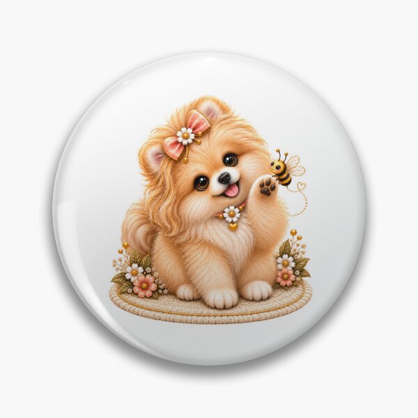 Item preview, Cute Pomeranian & Bee – Adorable Floral Dog Lover Design designed and sold by HO•Designs.