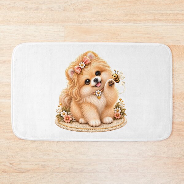 Item preview, Cute Pomeranian & Bee – Adorable Floral Dog Lover Design designed and sold by HO•Designs.