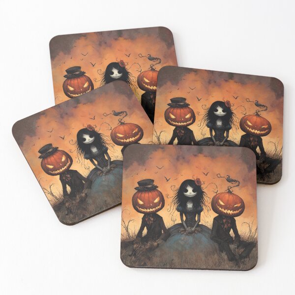 Item preview, Creepy Halloween Girl with Pumpkin Head Characters  designed and sold by SweetLilith.