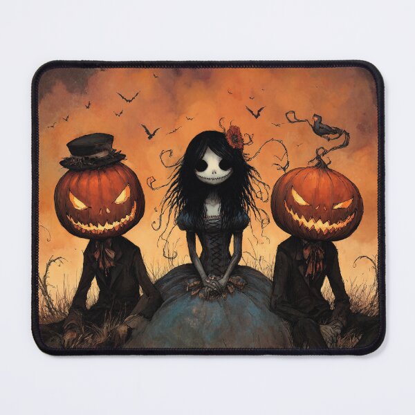 Item preview, Creepy Halloween Girl with Pumpkin Head Characters designed and sold by SweetLilith.
