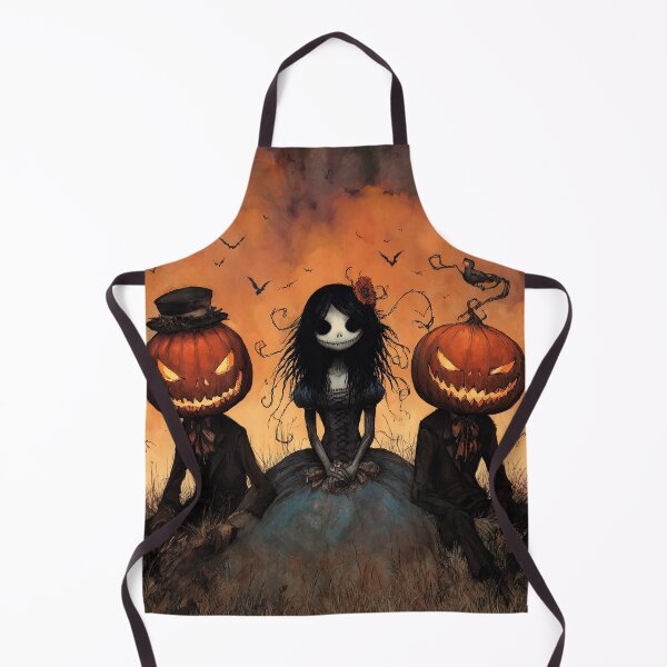 Item preview, Creepy Halloween Girl with Pumpkin Head Characters designed and sold by SweetLilith.