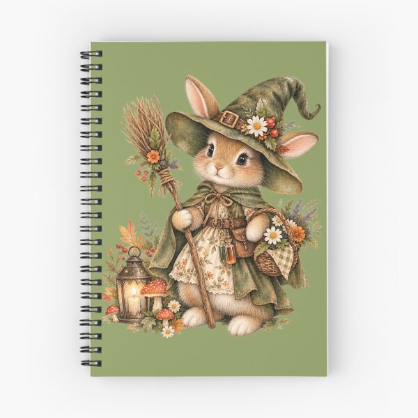Item preview, Cottagecore Witch Rabbit Watercolor Art – Whimsical Halloween Garden Print designed and sold by MagicMakerPh.
