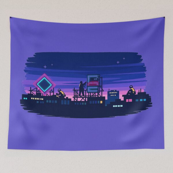 Item preview, Retrowave Skyline Maintenance Crew designed and sold by KungPowUnicorn.