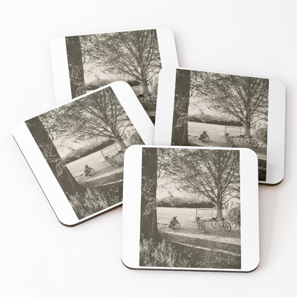 Item preview, Nostalgic Warm Monochrome Kids Bicycles at Empty Park Photo designed and sold by studio-koichiro.