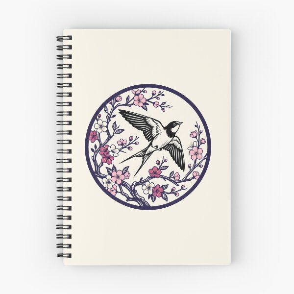 Item preview, Japanese Cherry Blossom Swallow - Japanese Woodblock Art Aesthetic designed and sold by SplashTastic.