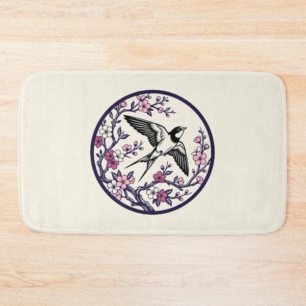 Item preview, Japanese Cherry Blossom Swallow - Japanese Woodblock Art Aesthetic designed and sold by SplashTastic.
