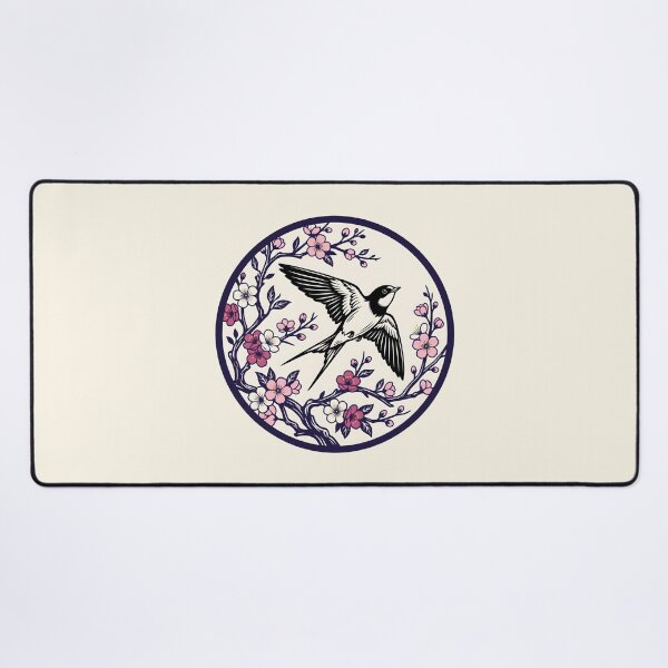 Item preview, Japanese Cherry Blossom Swallow - Japanese Woodblock Art Aesthetic designed and sold by SplashTastic.