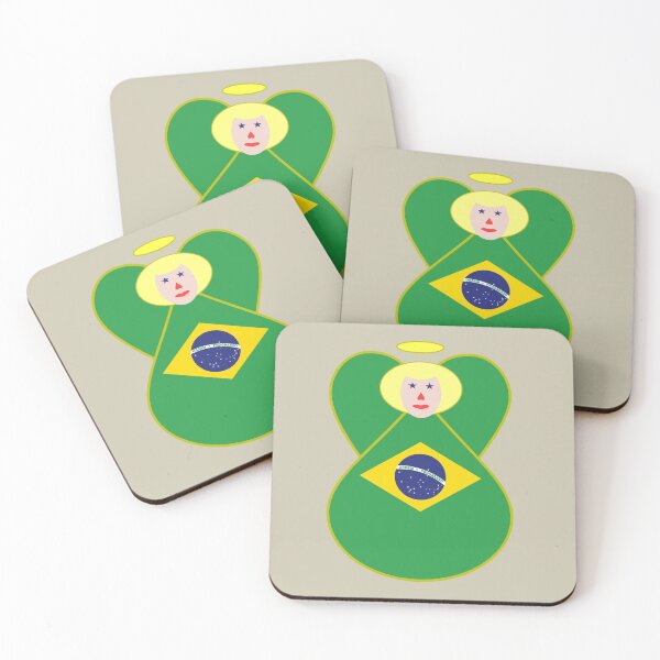 Item preview, Brazil Flag Angel Blonde Cute Country Pride Design designed and sold by AuntieShoe.