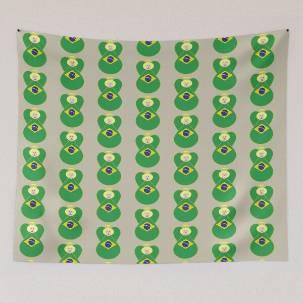 Item preview, Brazil Flag Angel Blonde Cute Country Pride Design designed and sold by AuntieShoe.
