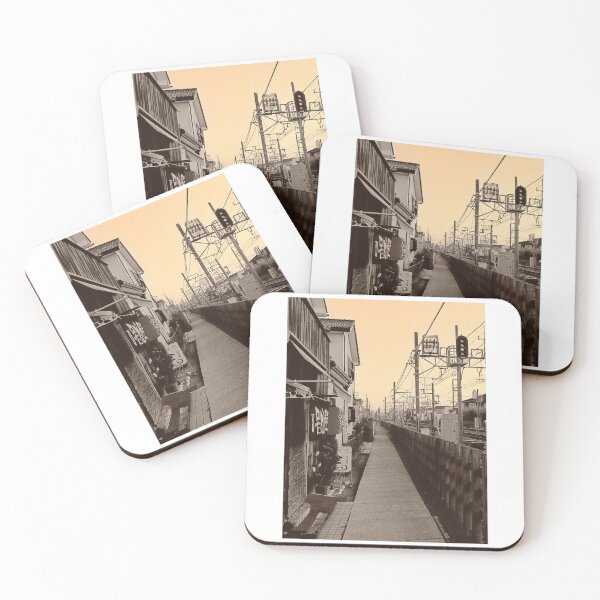Item preview, Nostalgic Warm Monochrome Japanese Railway Alley Photo designed and sold by studio-koichiro.