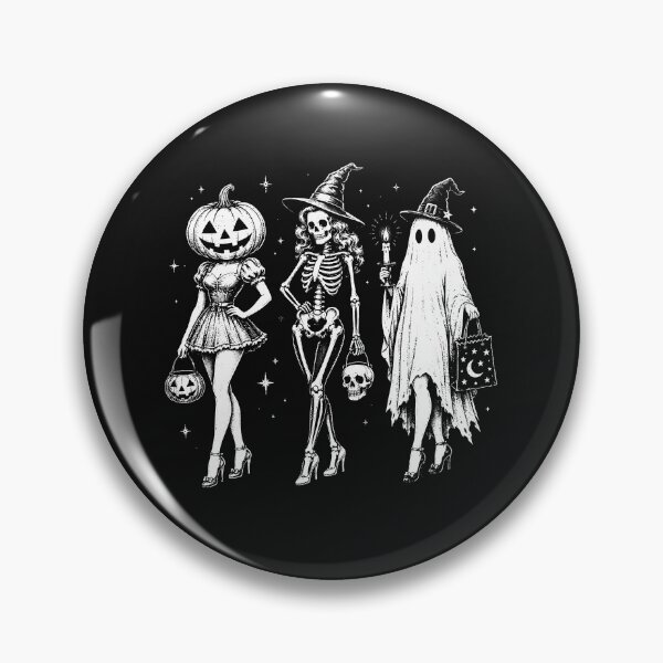 Item preview, Halloween Spooky Girl Squad, Retro Skeleton Ghost Pumpkin, Witchy Fall designed and sold by To101ARt.