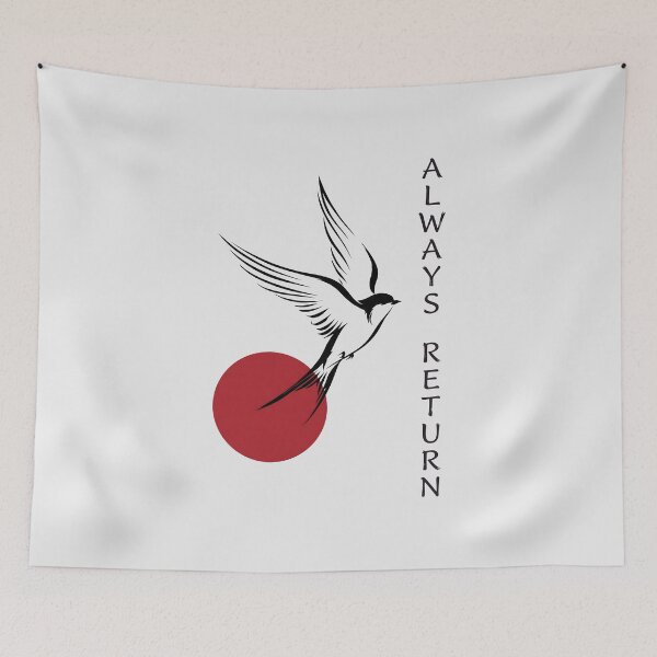 Item preview, Japanese Swallow Tattoo - Irezumi Art Aesthetic Japanese Sun Graphic designed and sold by SplashTastic.