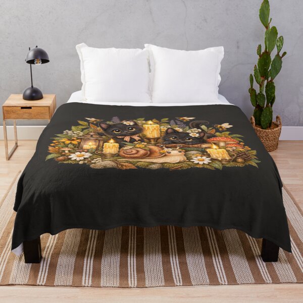 Item preview, Cottagecore Garden Snail Halloween Watercolor Art – Black Cats & Candles Print designed and sold by MagicMakerPh.