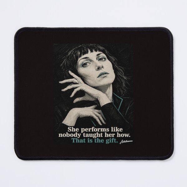 Item preview, Aldous Harding Surreal Minimalist Portrait Alien Eyes Aqua Art designed and sold by Artisticanvas.
